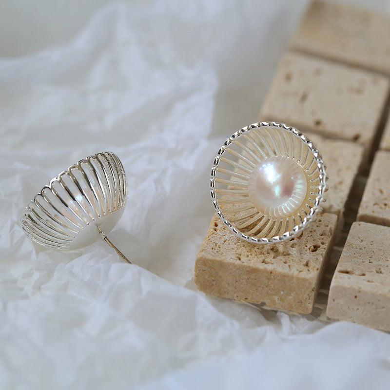 Radiant Bloom Pearl Studs