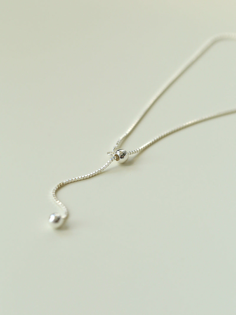 Minimalist Sterling Silver Ball Pendant Necklace