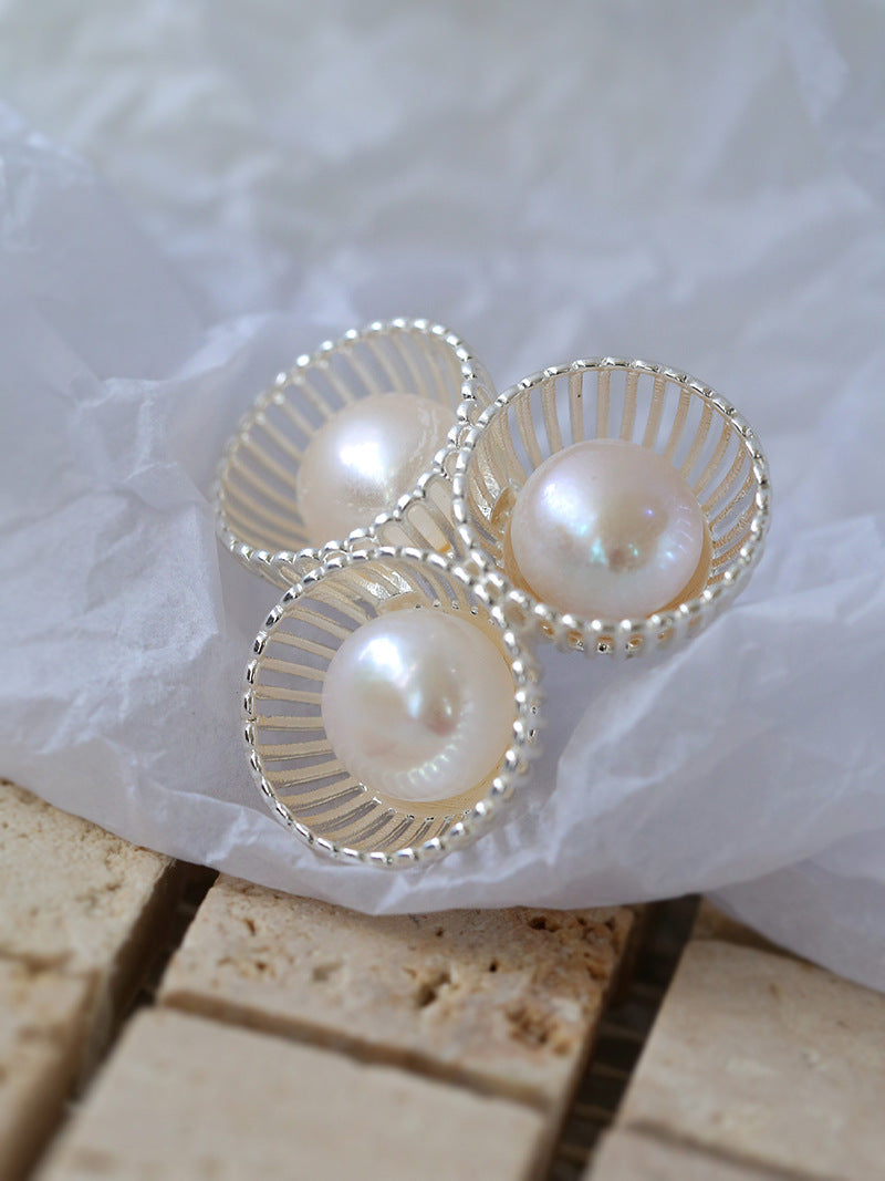 Radiant Bloom Pearl Studs