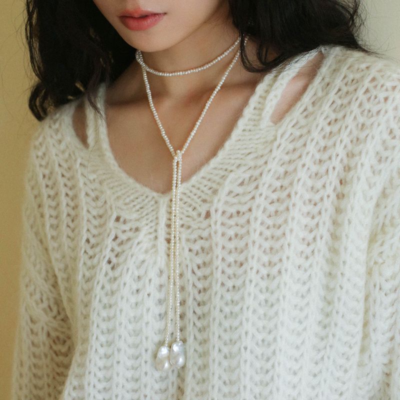 Baroque Pearl Strand Long Necklace
