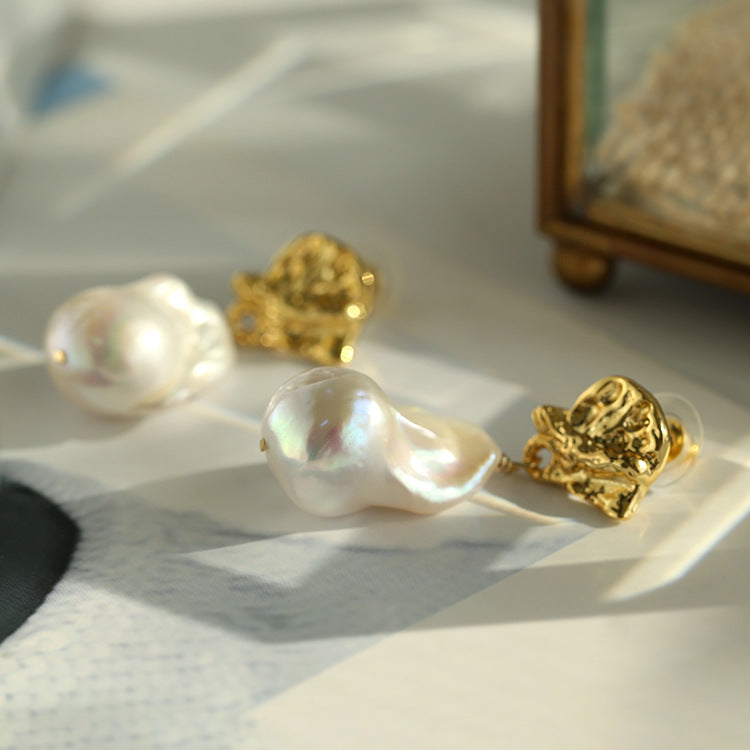 Molten Glow Baroque Pearl Earrings