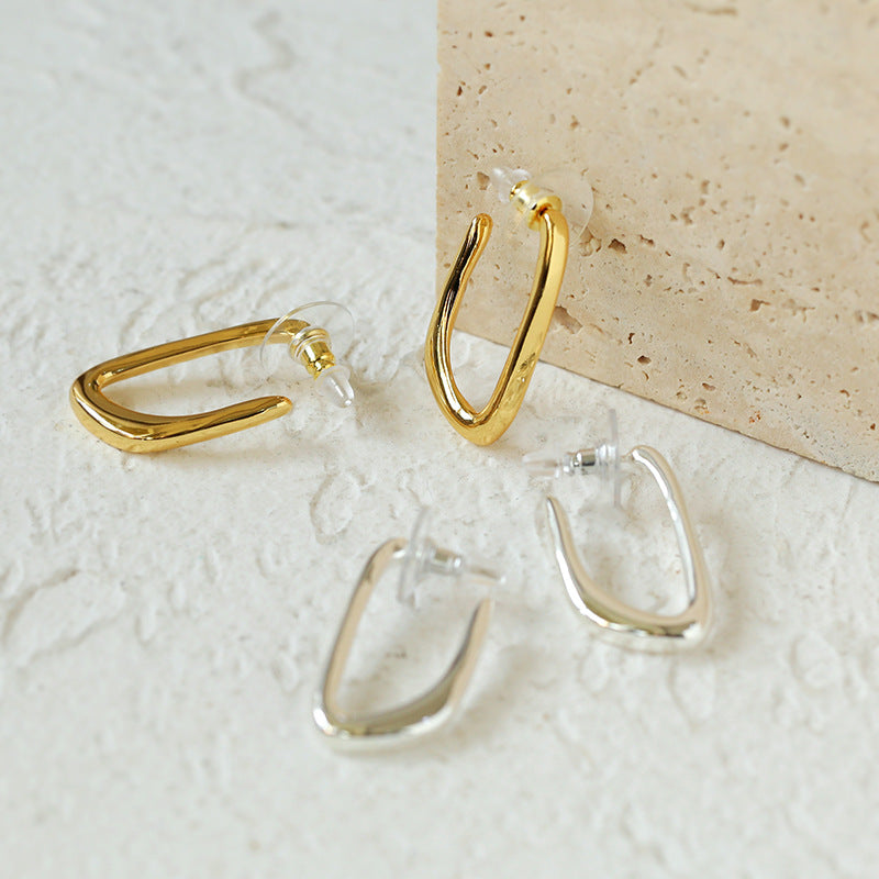 Sculpted Curve Hoop Earrings