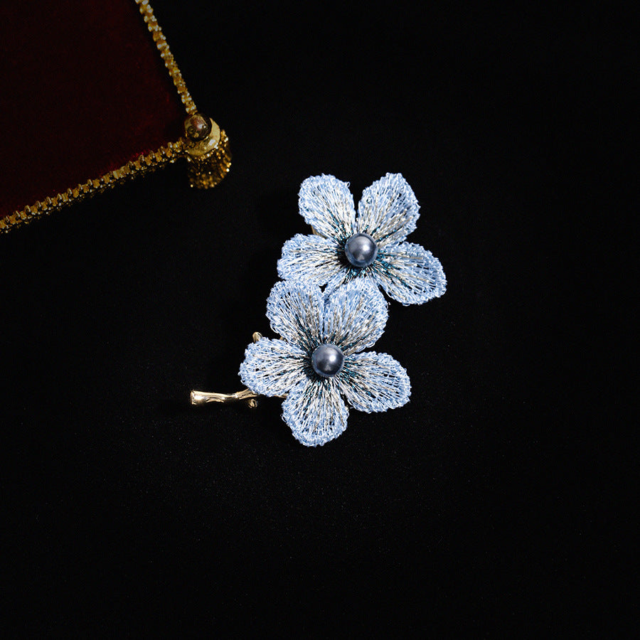 Blue Orchid Brooch
