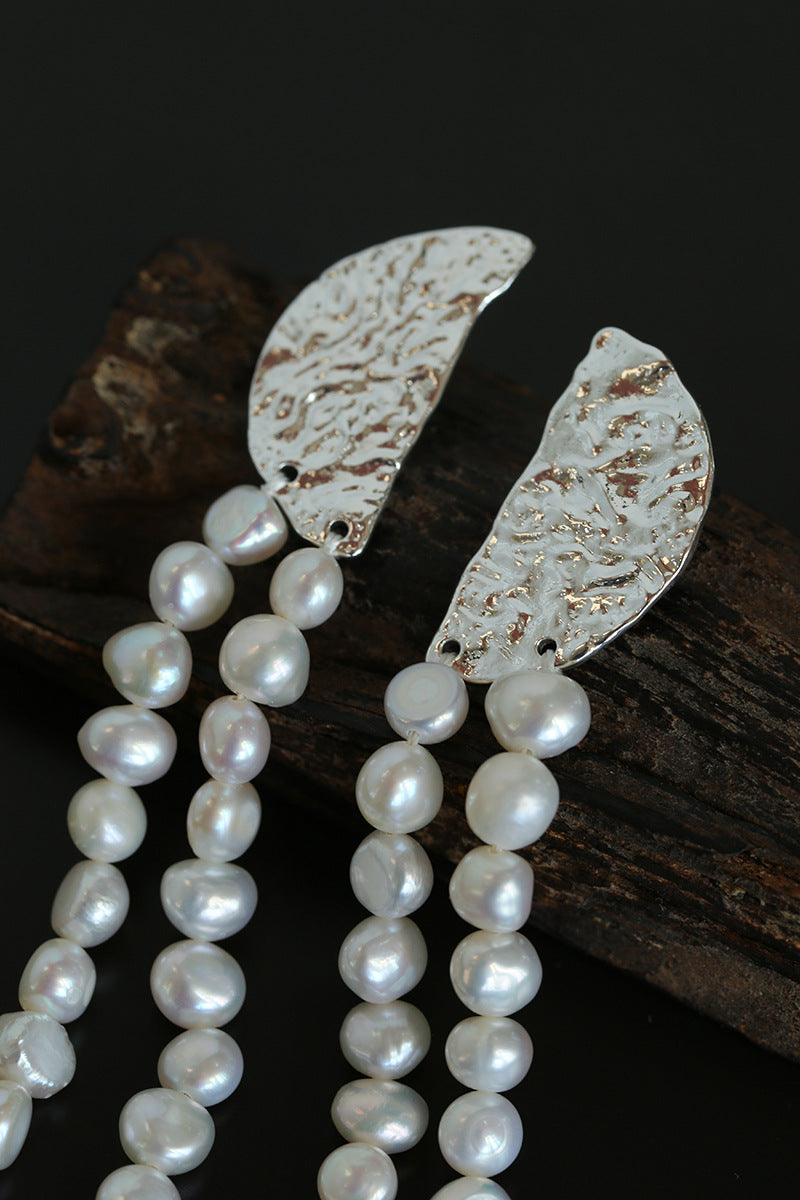 Molten Pearl Cascade Earrings