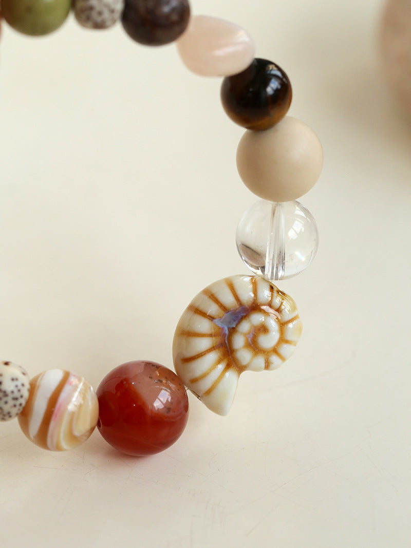 Coral Shell Charm Necklace