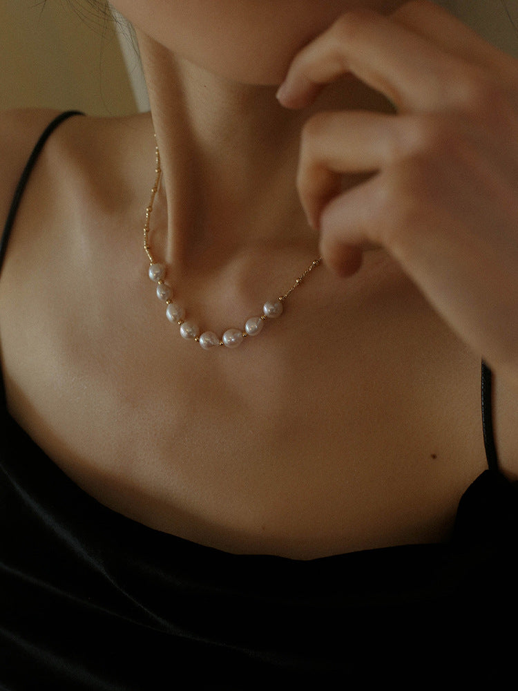 Baroque Pearl Twisted Chain Necklace