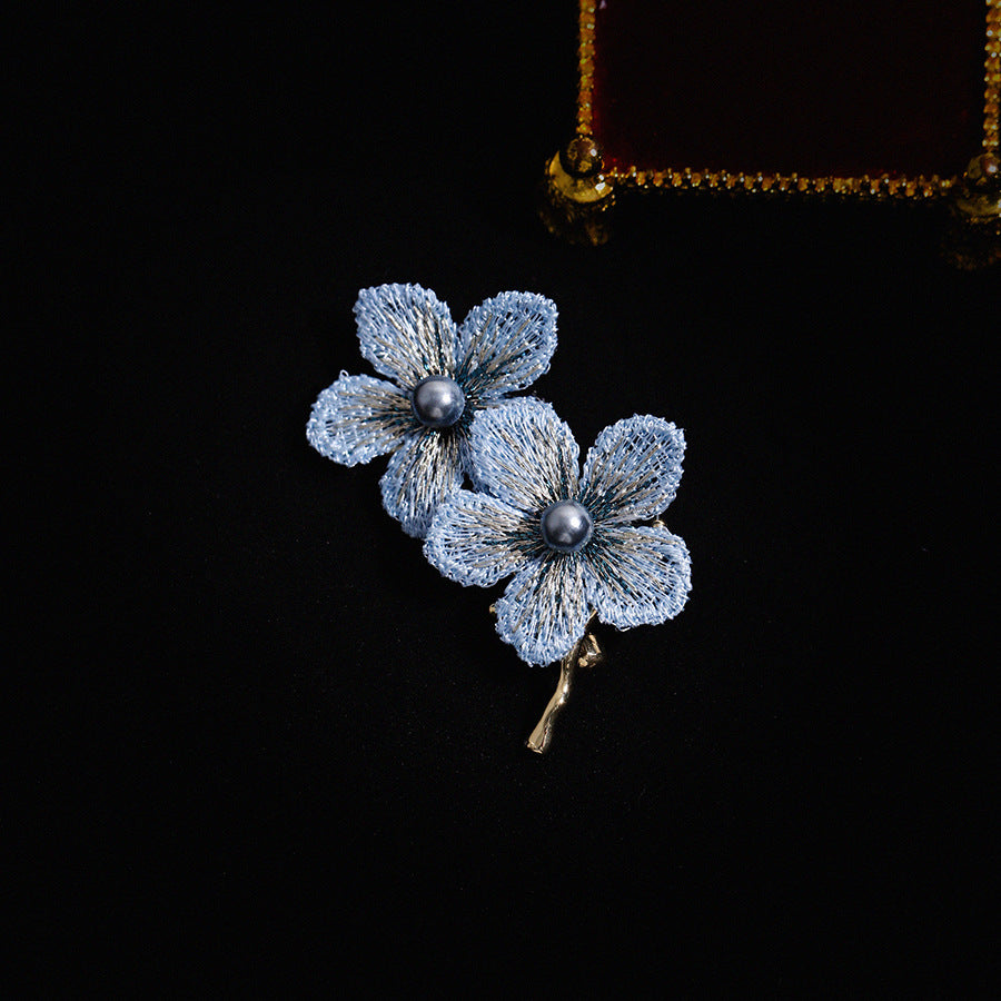 Blue Orchid Brooch