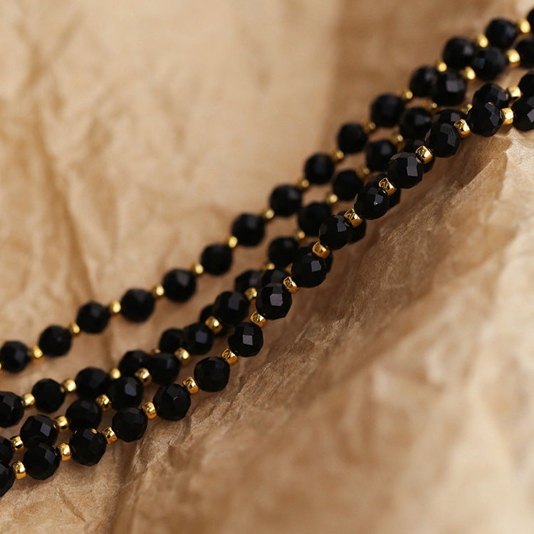 Baroque Pearl & Onyx Moon Pendant Y Necklace