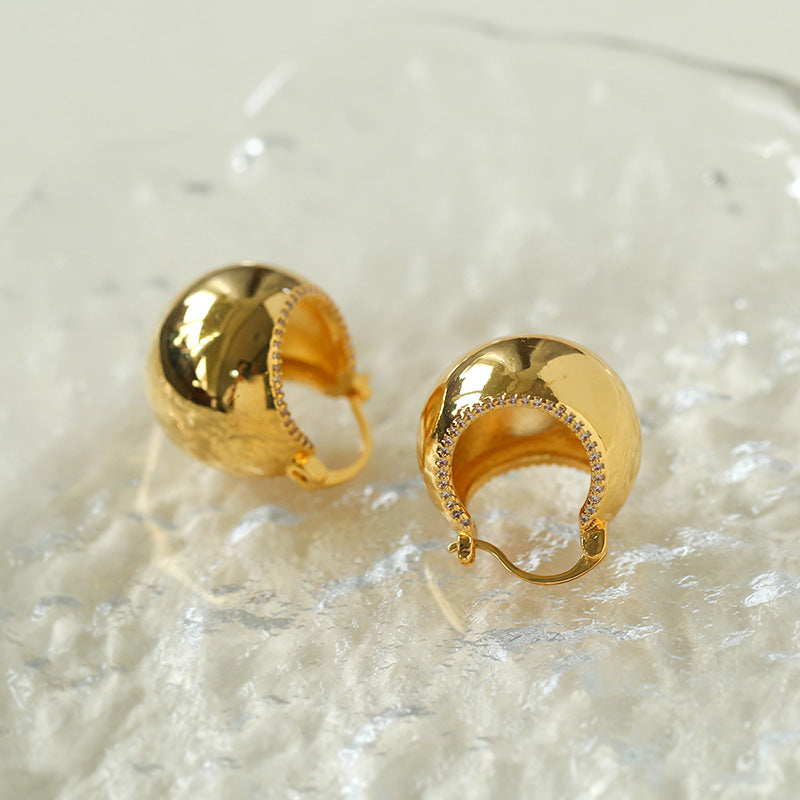 Halo Bell Dome Hoop Earrings