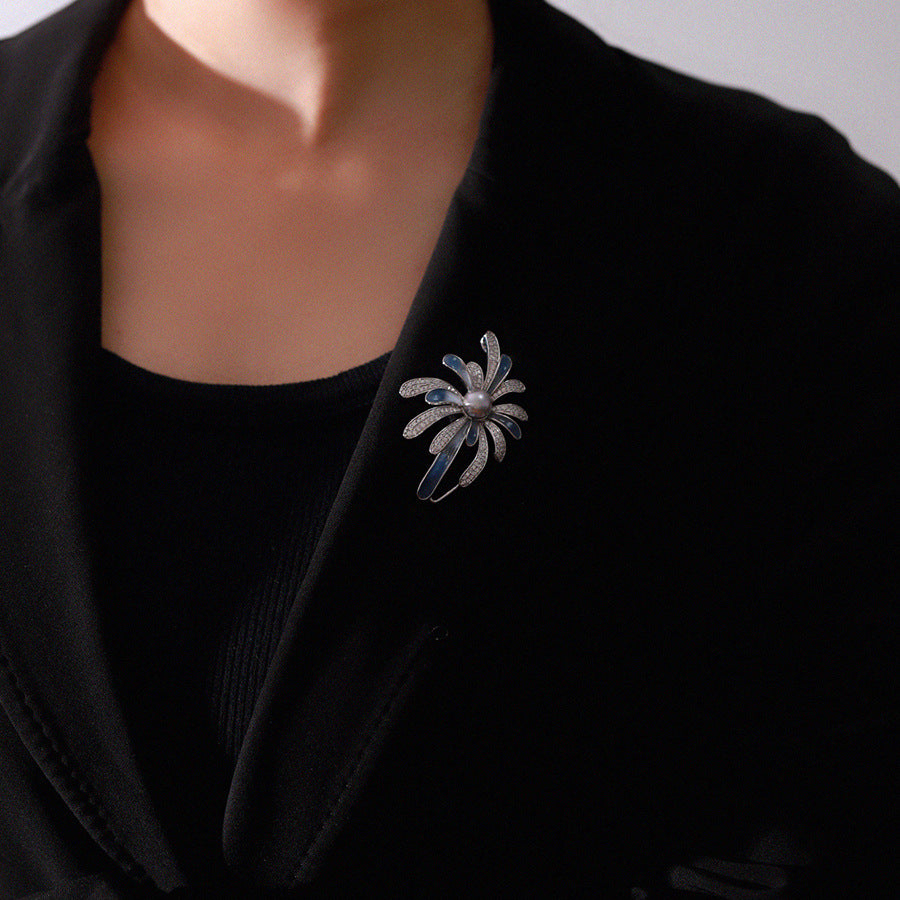 Gradient Firework Pearl Brooch