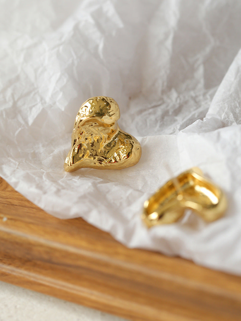 Molten Heart Studs Earrings