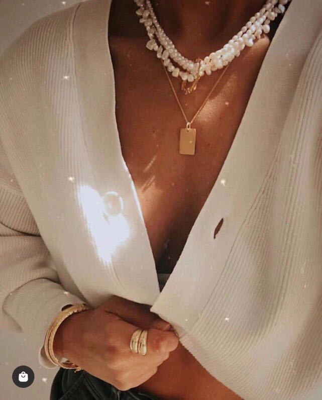 Layered Baroque Rice Pearl Necklace