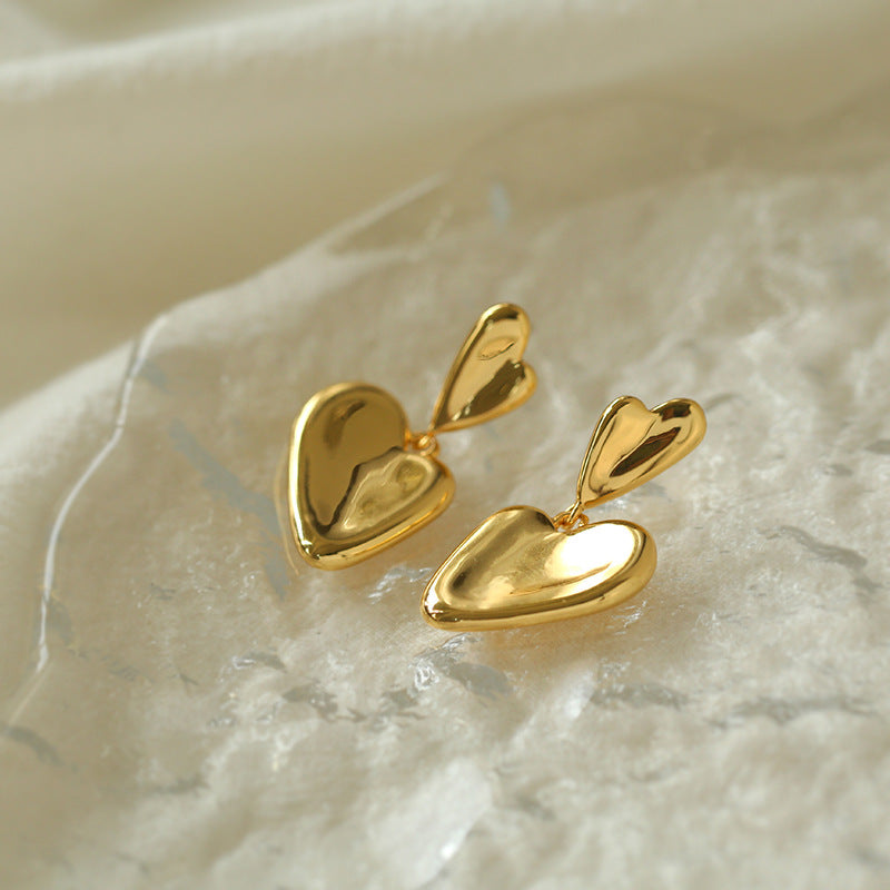 Melted Heart Drop Earrings