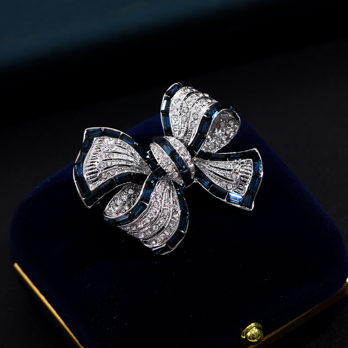Crystal Bow Brooch