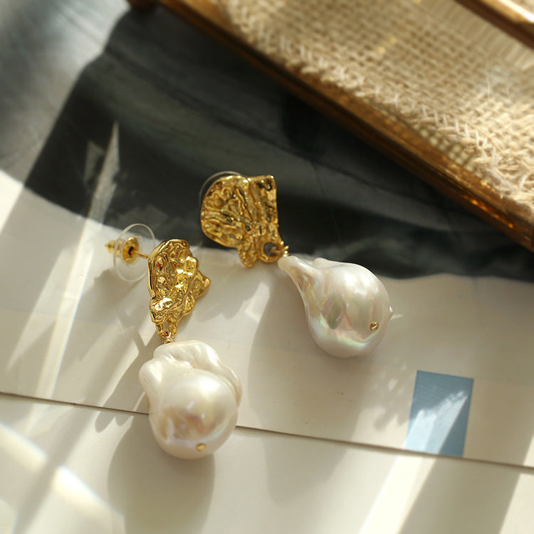 Molten Glow Baroque Pearl Earrings