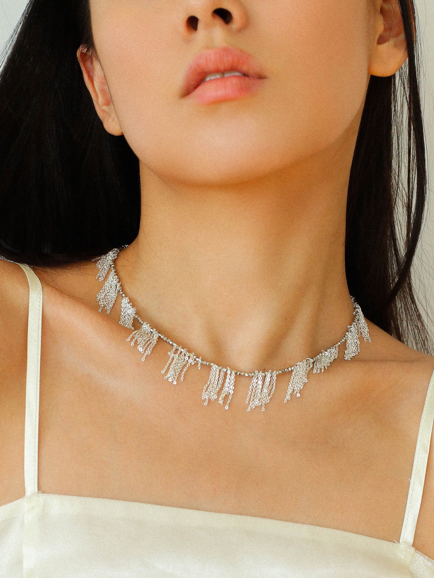 Silver Tassel Chain Necklace