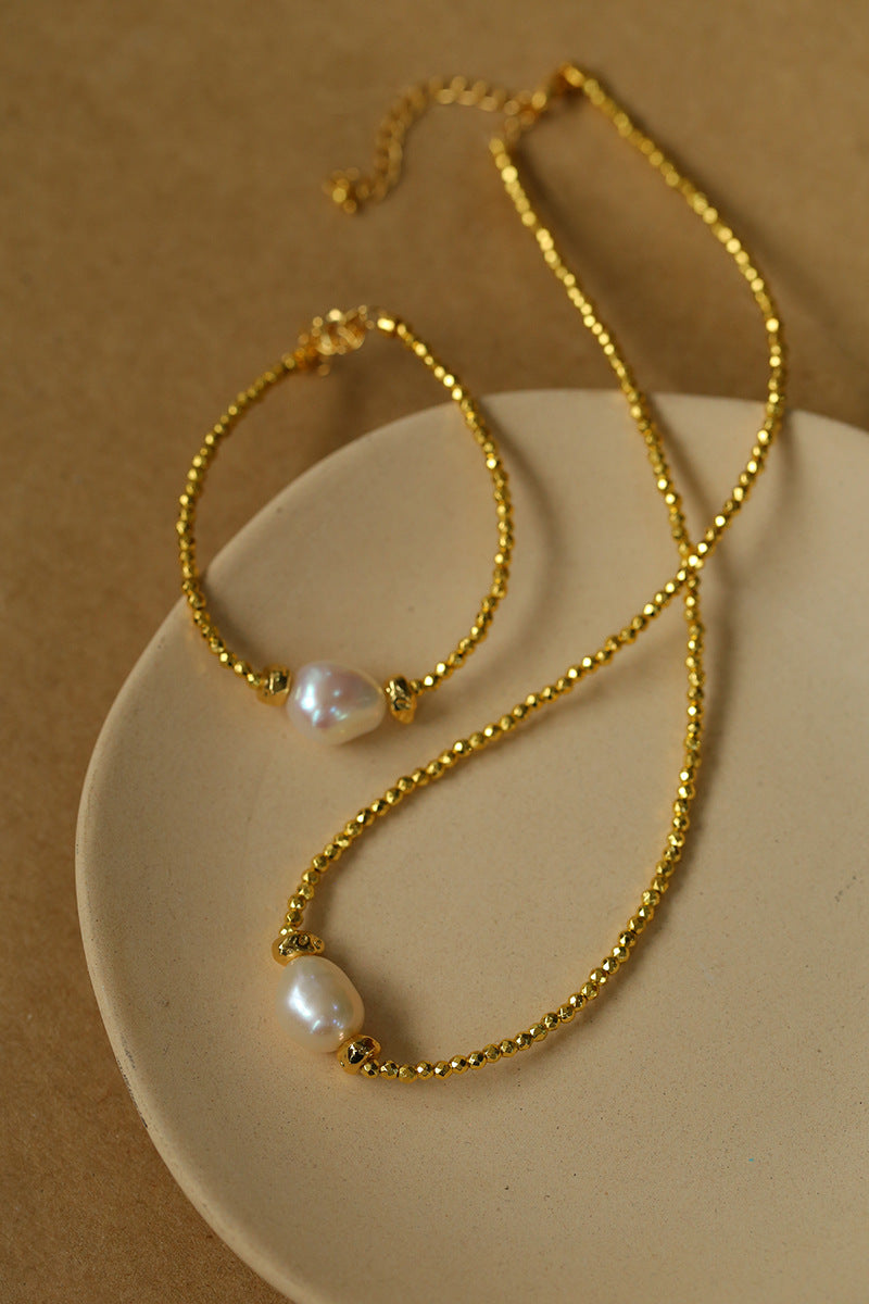 Baroque Pearl Golden Chain Bracelet