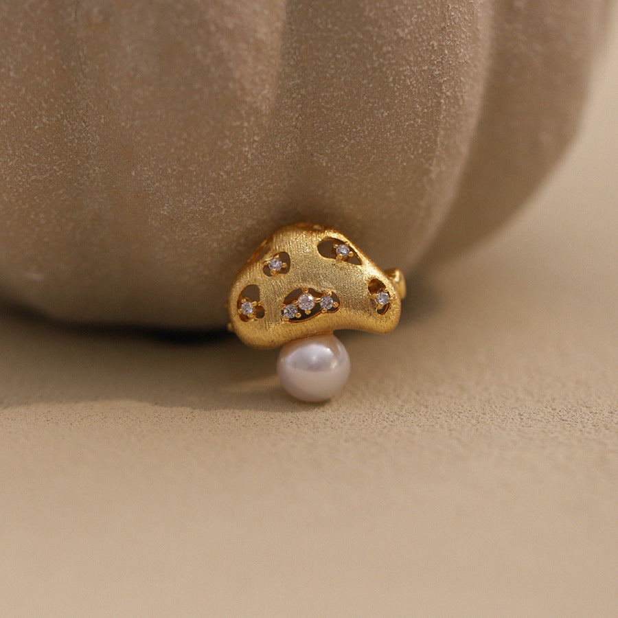 Mini Mushroom Brooch