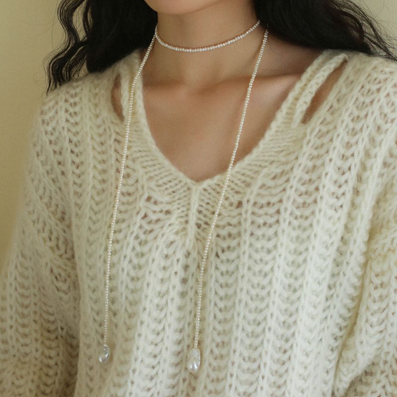 Baroque Pearl Strand Long Necklace