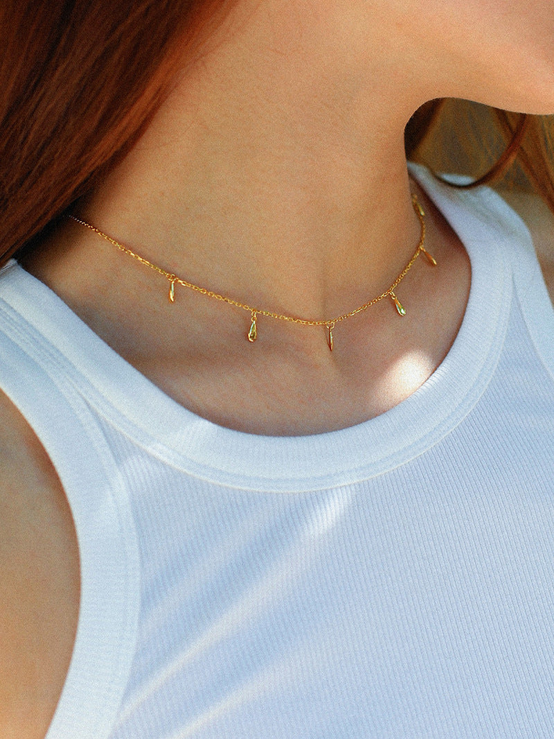 Teardrop Charm Chain Choker