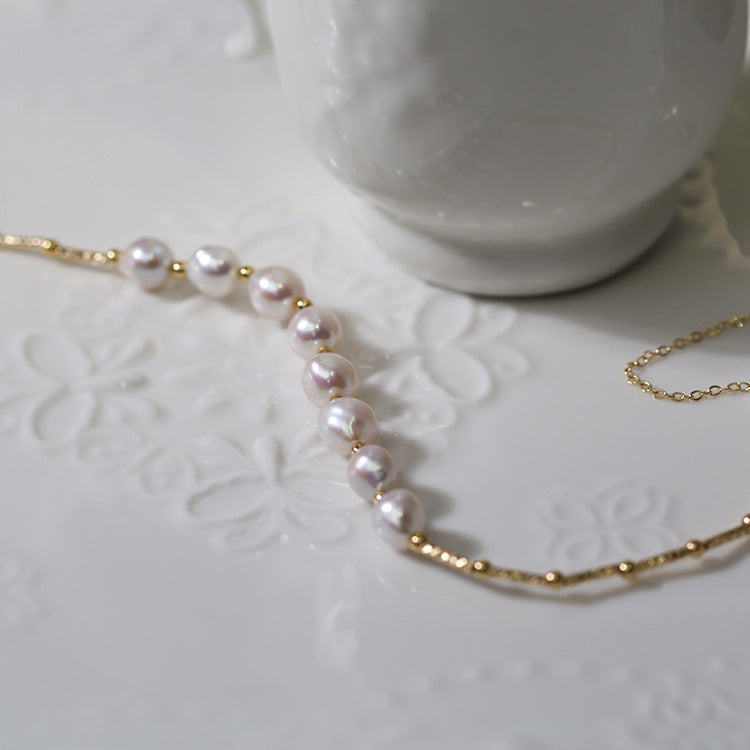 Baroque Pearl Twisted Chain Necklace