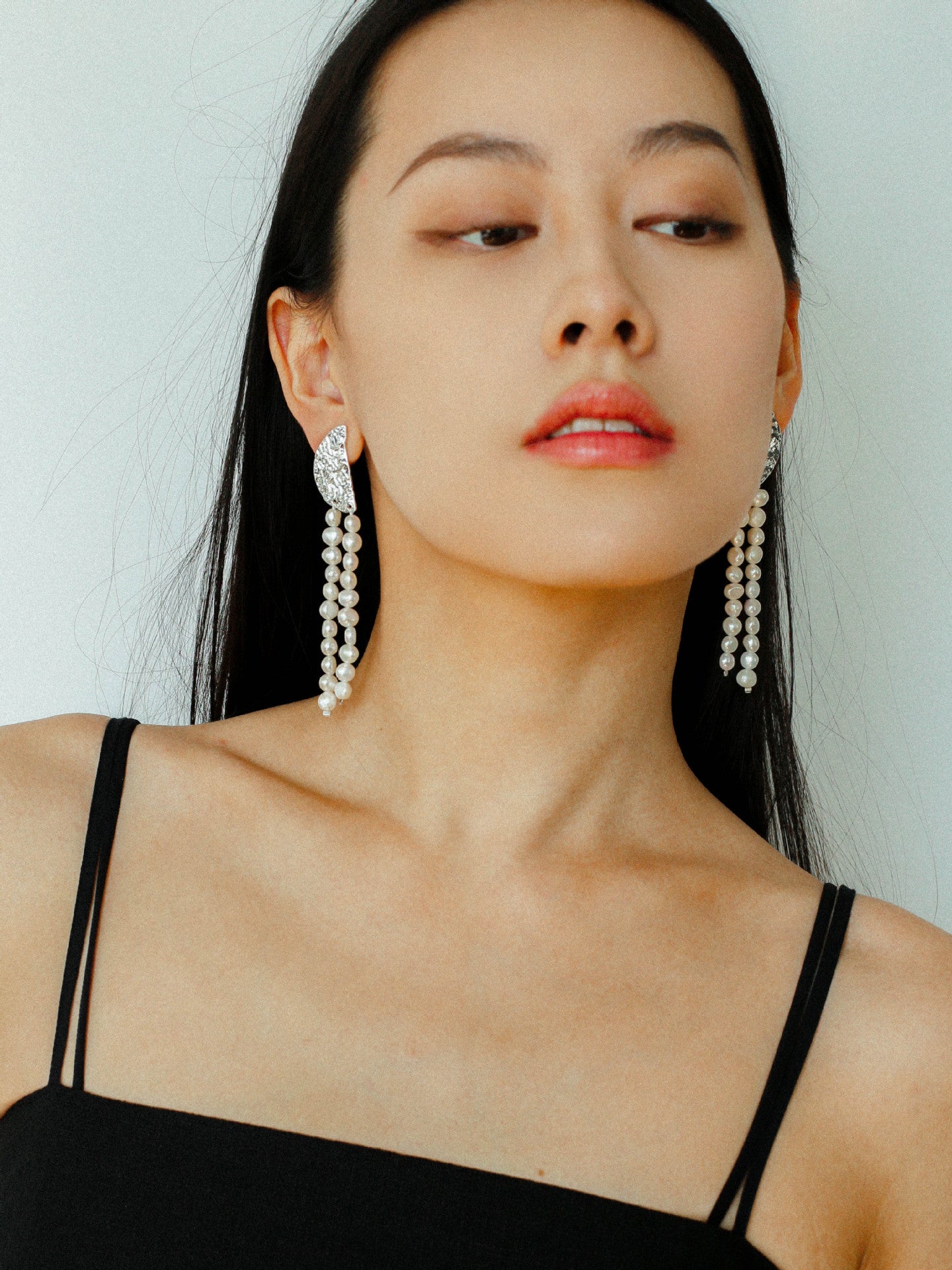 Molten Pearl Cascade Earrings