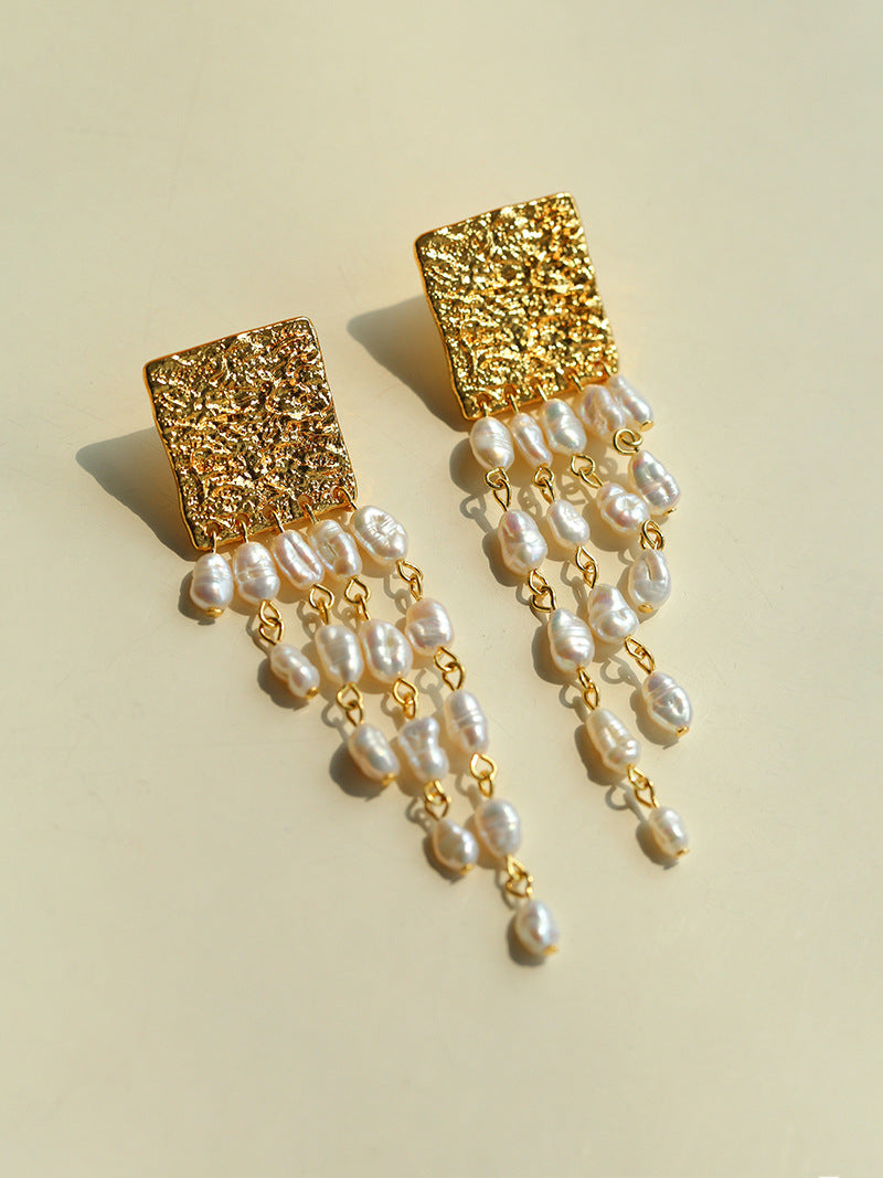 Molten Grace Pearl Tassel Earrings
