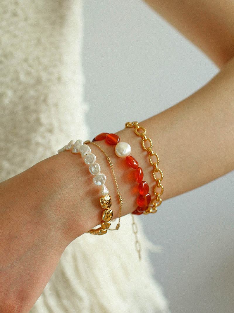 Petal Link Baroque Pearl Bracelet