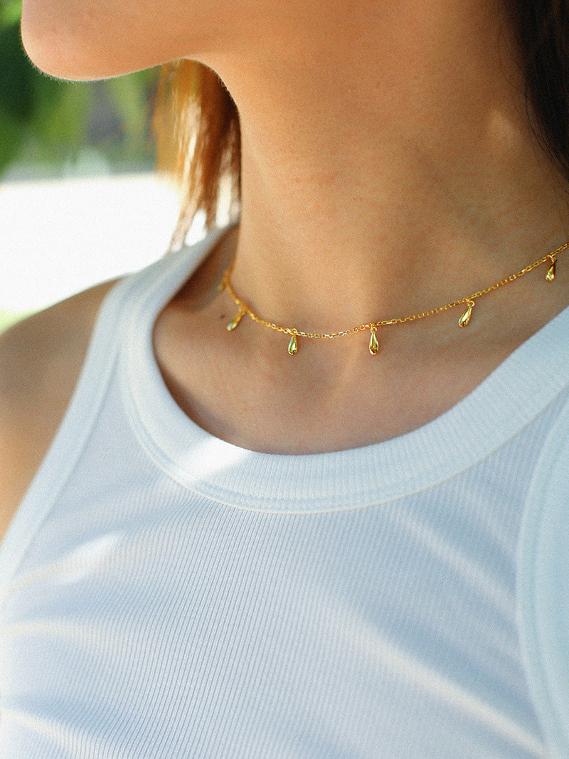 Teardrop Charm Chain Choker