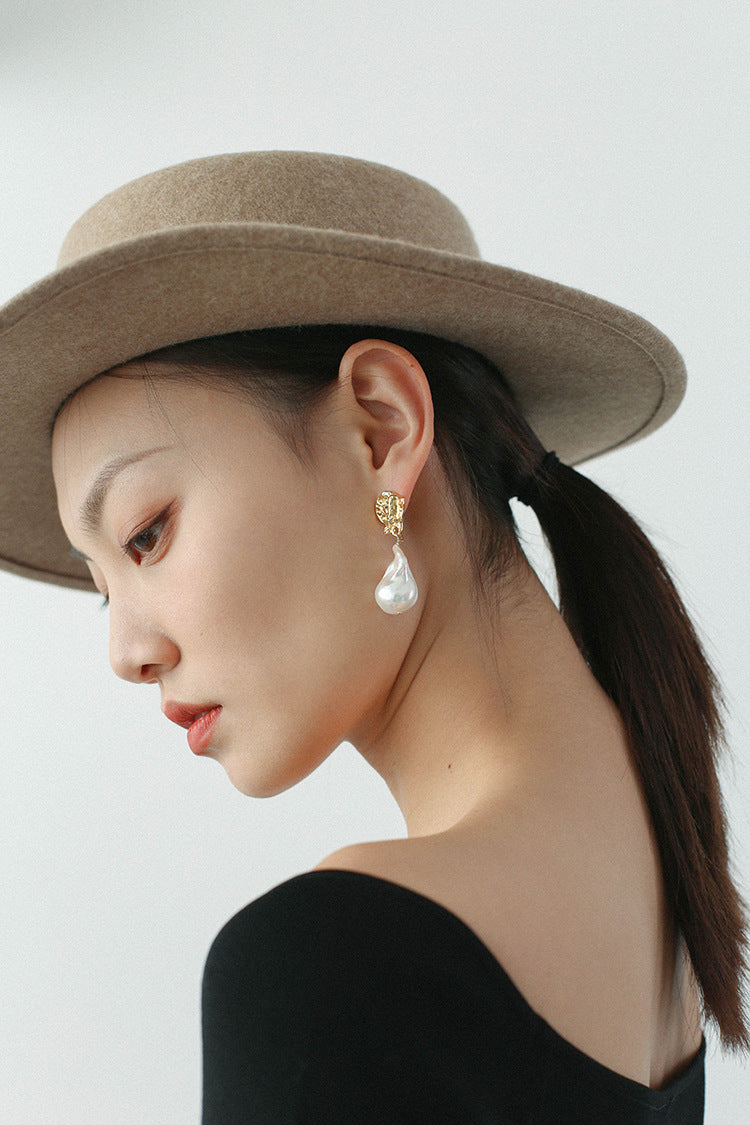Molten Glow Baroque Pearl Earrings