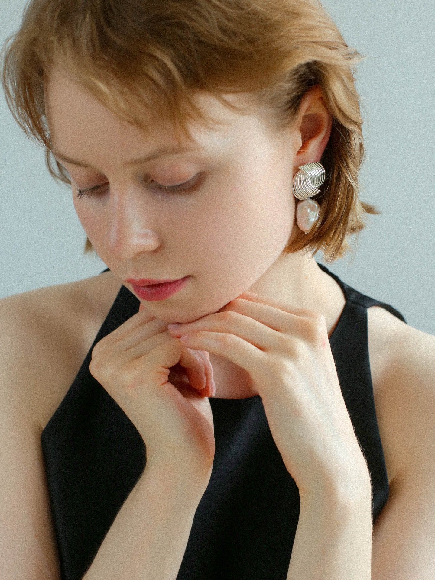 Spiral Muse Baroque Pearl Earrings