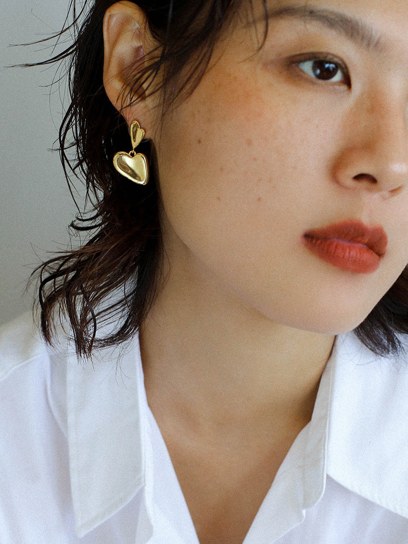 Melted Heart Drop Earrings