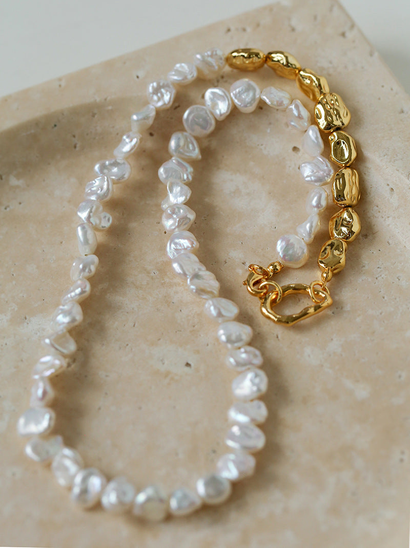 Petal Link Baroque Pearl Necklace