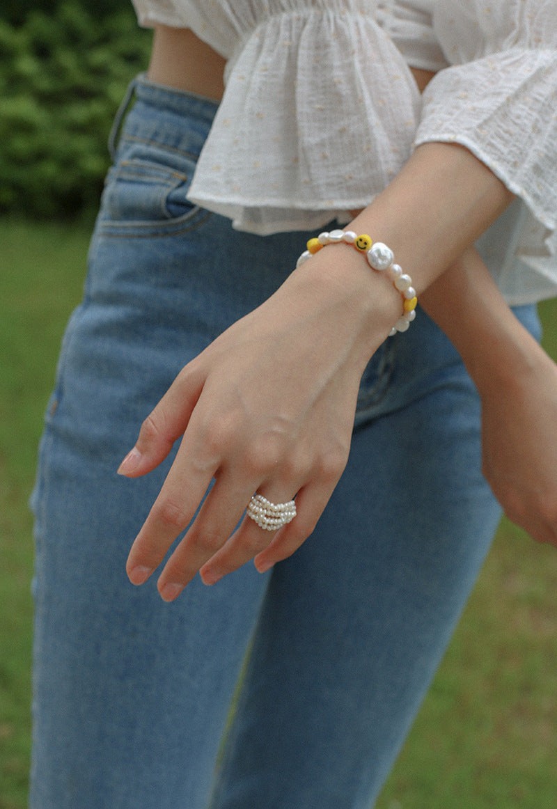 Woven Multi-Layer Seed Pearl Ring