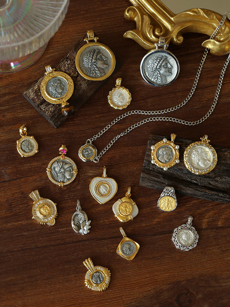 Ancient Coin Relic Vintage Pendant Necklace Collection