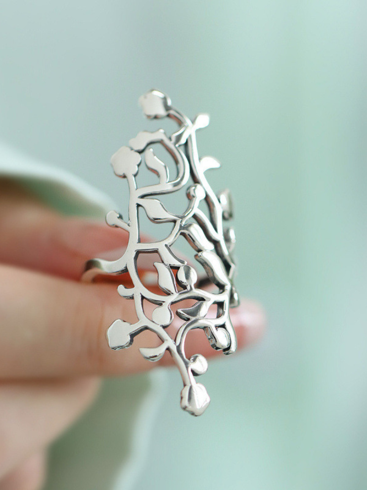 Whispering Branches Sterling Silver Open Ring