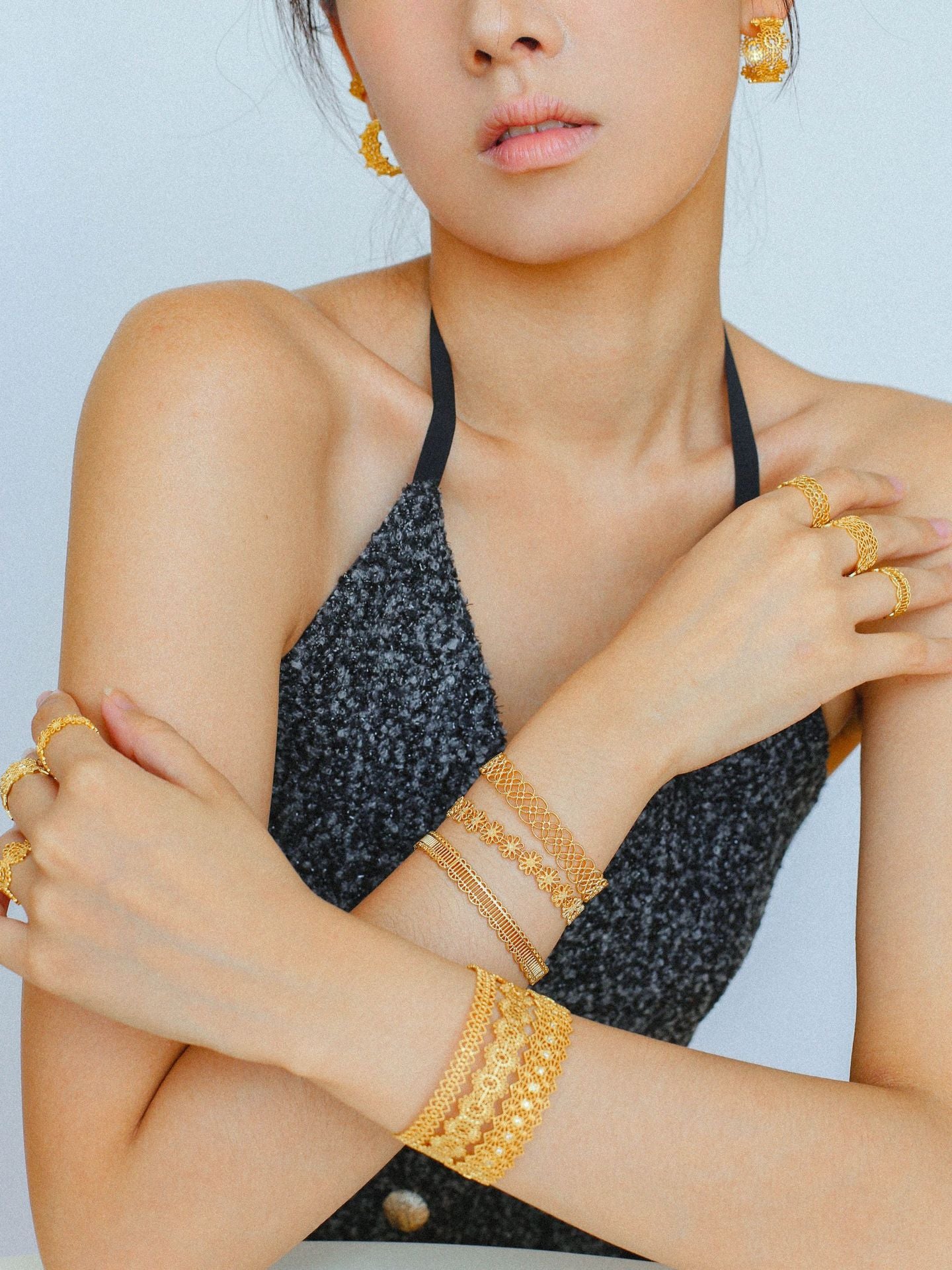 Lace Reverie Adjustable Bangle Cuffs Collection