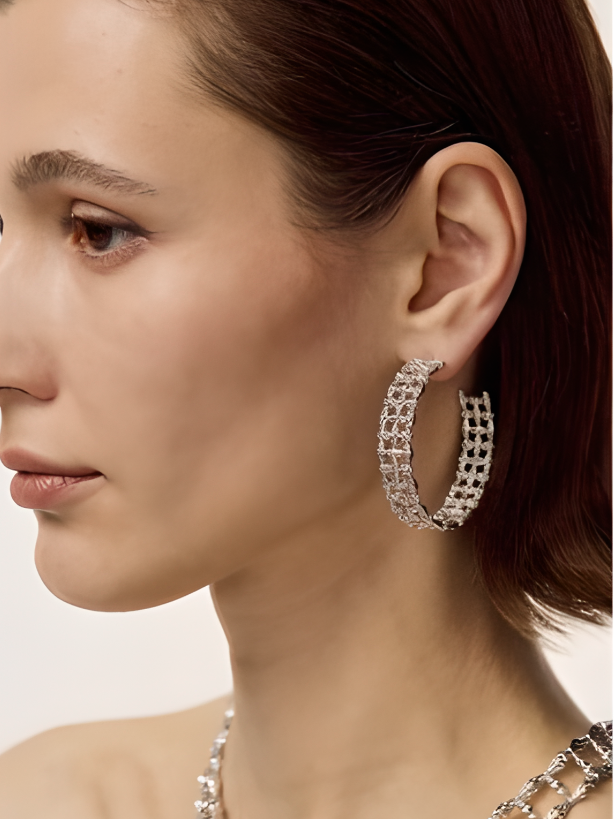 Lattice Gleam Hoop Earrings