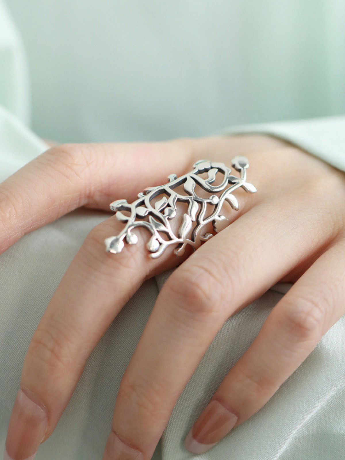 Whispering Branches Sterling Silver Open Ring