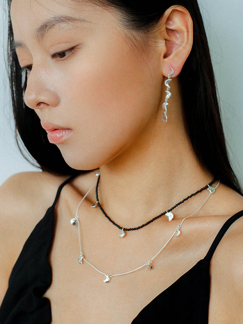 Moon Phase Drop Earrings