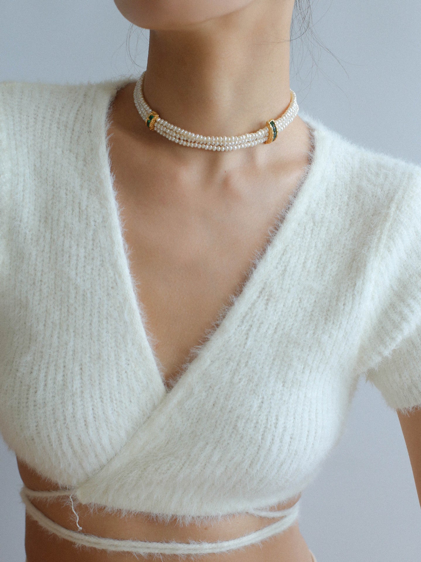 Triple Layer Seed Pearl Necklace
