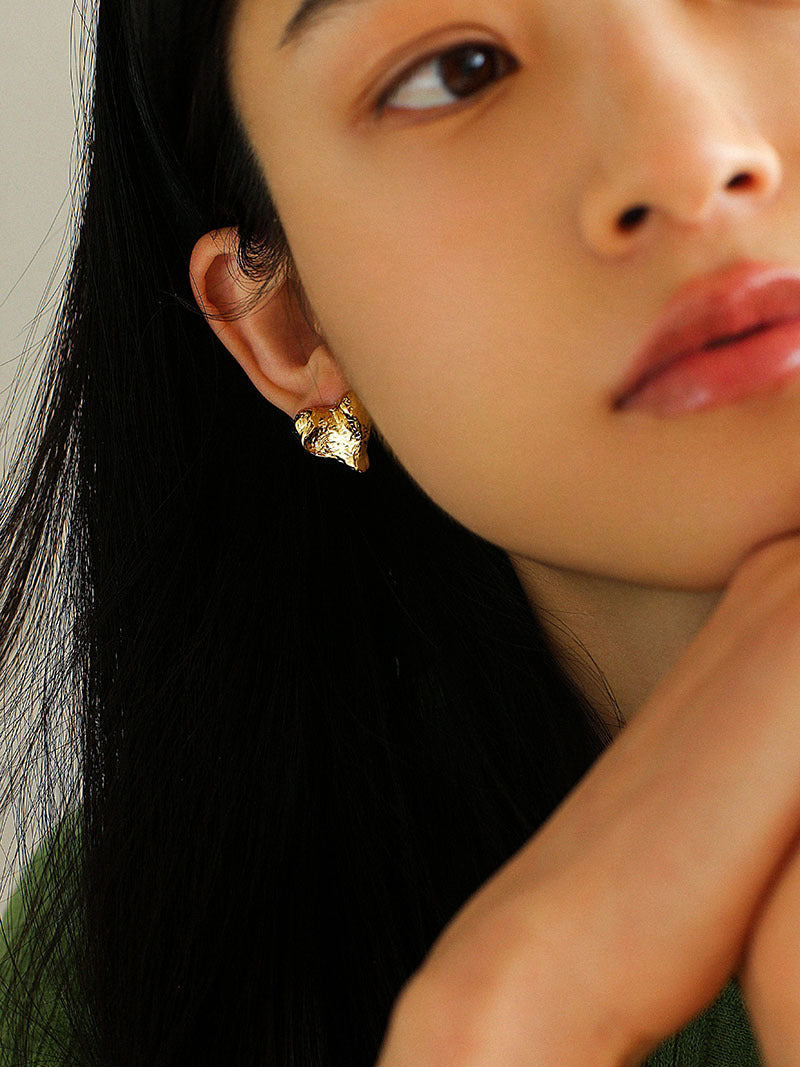 Molten Heart Studs Earrings