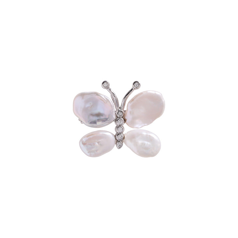 Baroque Pearl Butterfly Brooch