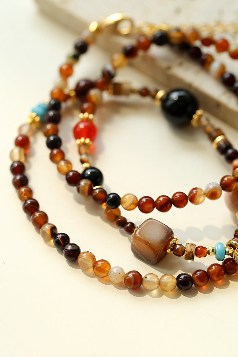 Boho Swallow Pendant Beaded Necklace