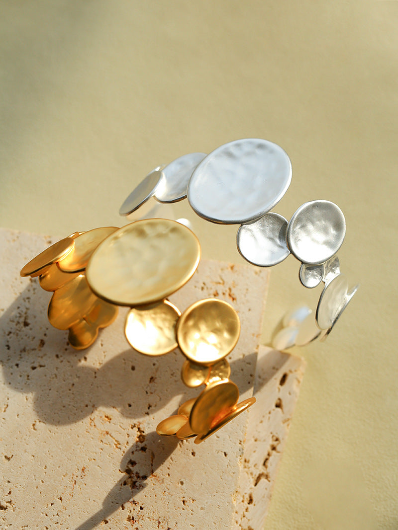Metallic Round Spoon Burnished Bangle