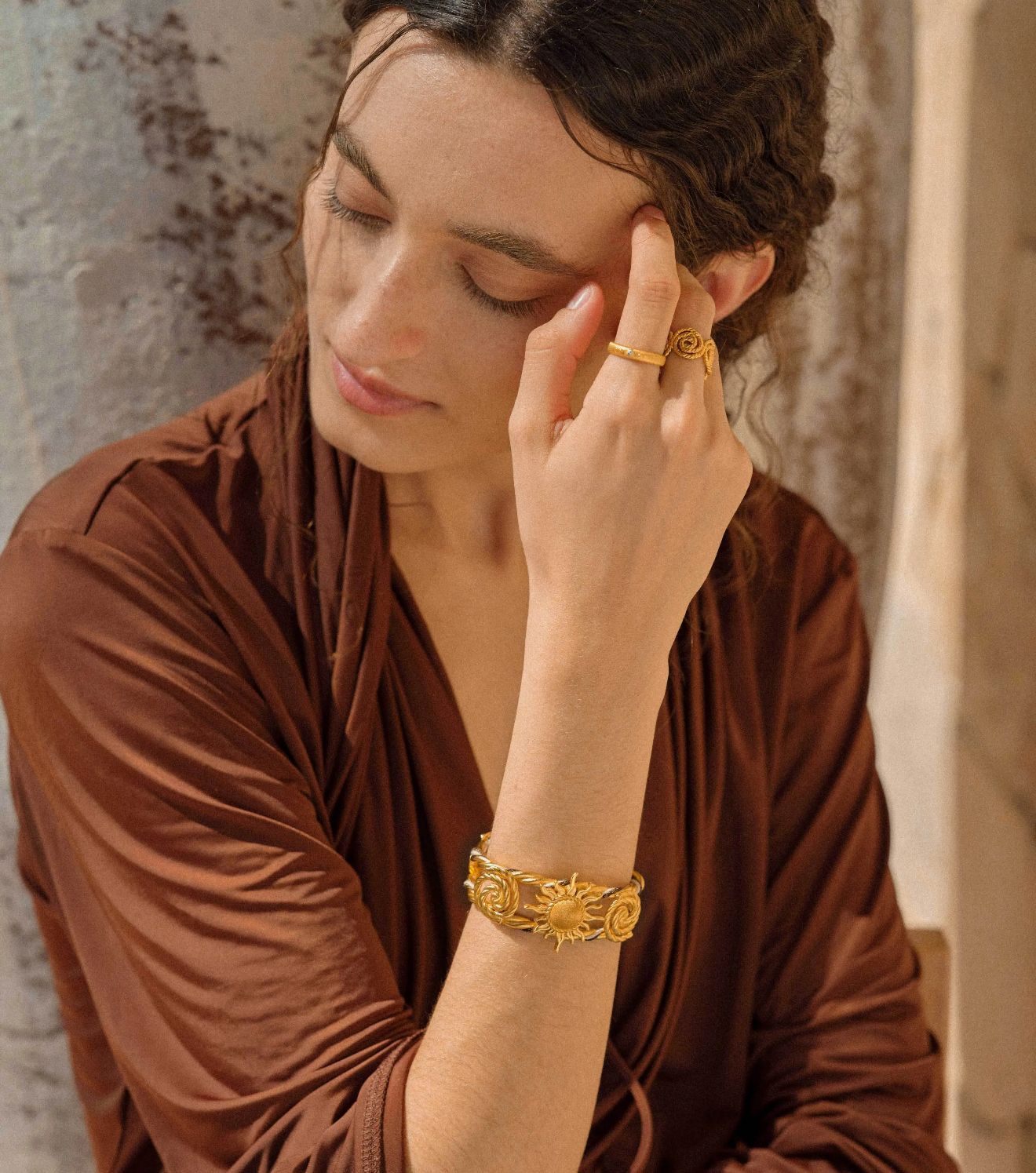 Filigree Sun Knot Open Cuff Bracelet