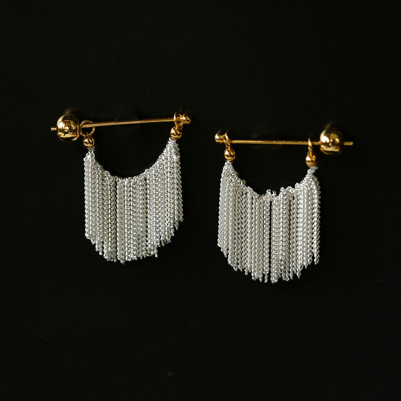 Milky Way 925 Silver Tassel Drop Earrings