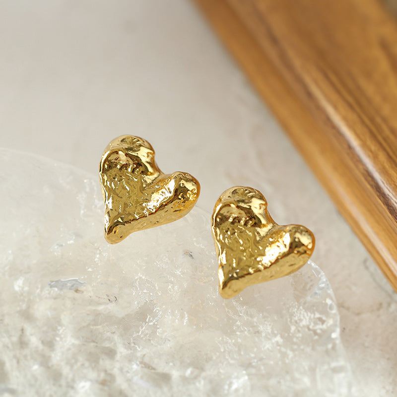 Molten Heart Studs Earrings