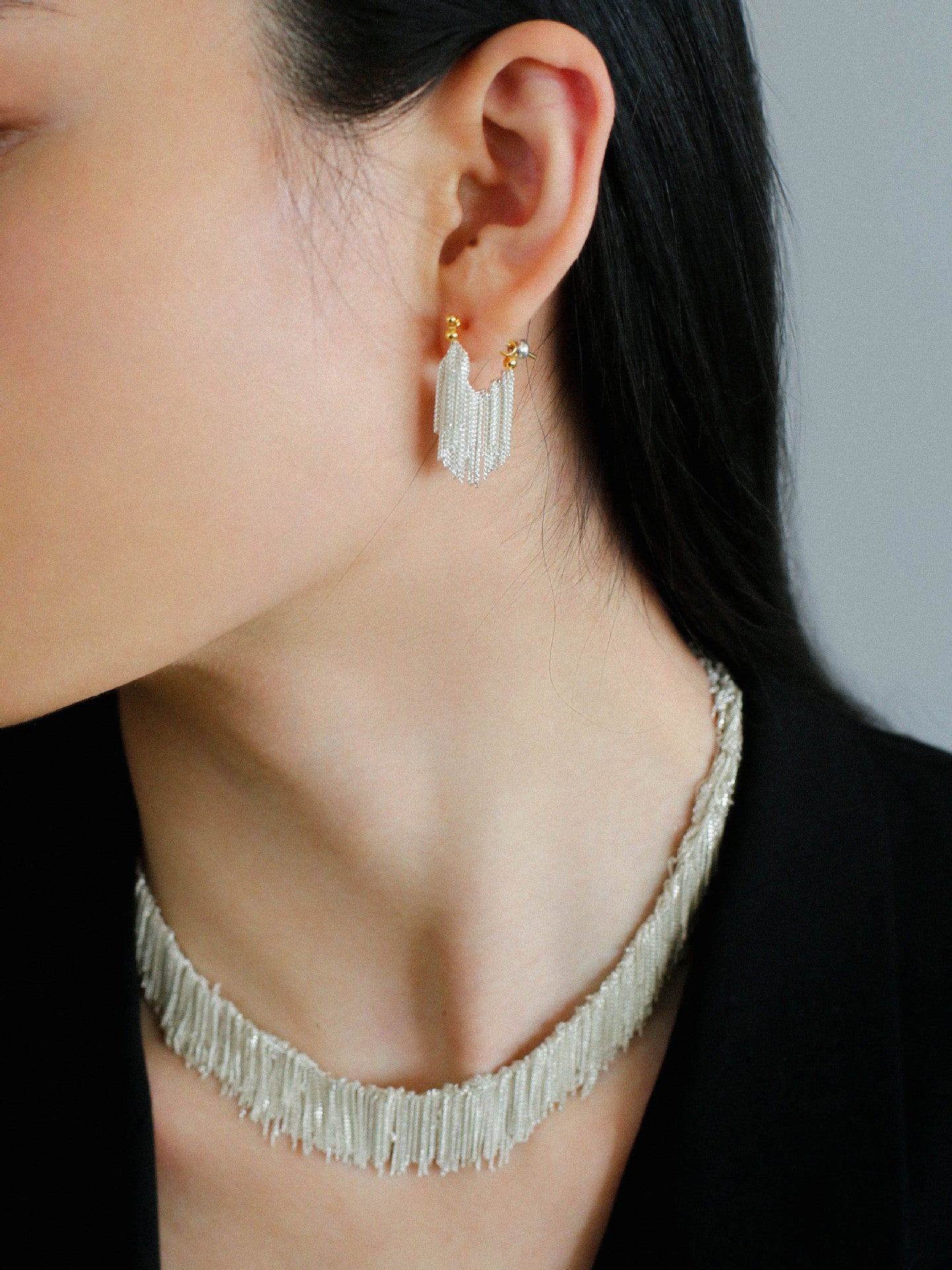 Milky Way 925 Silver Tassel Drop Earrings