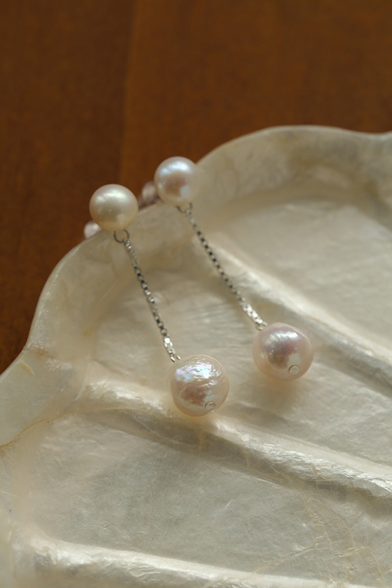 Baroque Wrinkled Freshwater Pearl Drop Earrings